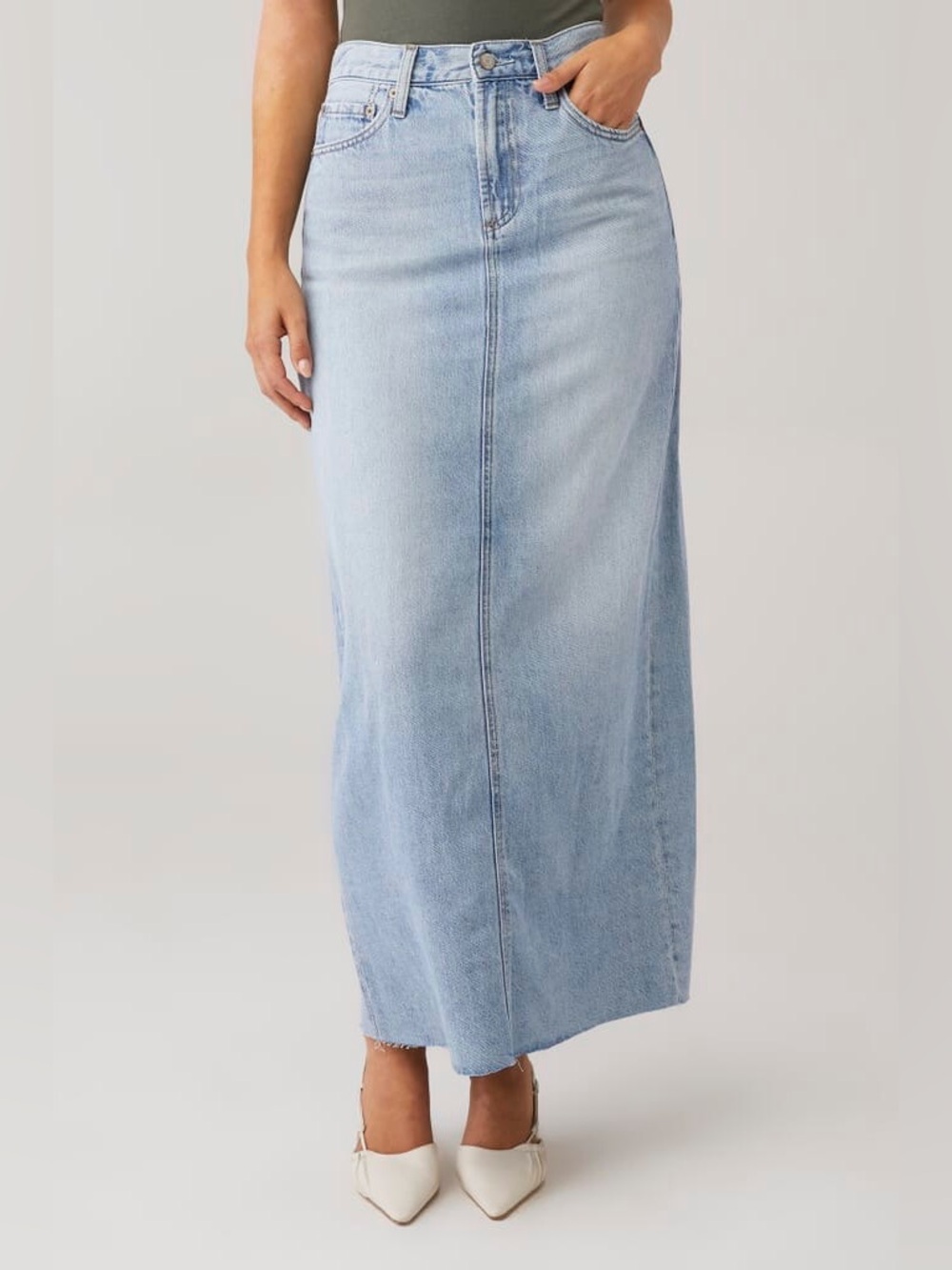 Pistola Raye Denim Maxi Skirt